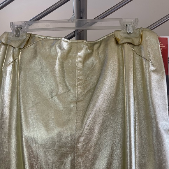 VINTAGE JILL STUART GOLD METALIC SKIRT - Picture 4 of 14